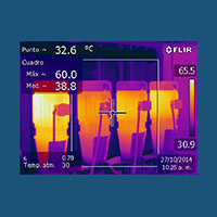 Termografía en bancos de motores para bombeo de agua.