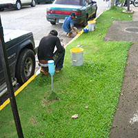 Pintura de aceras y señalización horizontal.