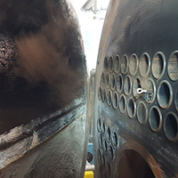 Limpieza mecánica a tubos de fuego